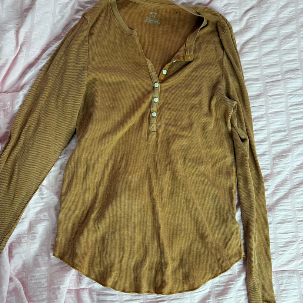 Aerie Tan Ribbed Top
